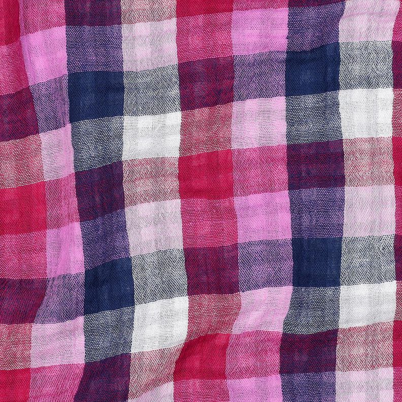 Mousseline/dubbel gehaakte stoffen Ruit Doubleface | Poppy Fabrics – lila/marineblauw, image number 2