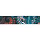 Riemband floraal [ Breedte: 40 mm ] – turkooisblauw/marineblauw,  thumbnail number 1