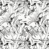 Viscose-linnen-mix Tropische planten – ecru/zwart,  thumbnail number 1