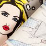 Decostof Half panama Comic Pop-Art – wit,  thumbnail number 3