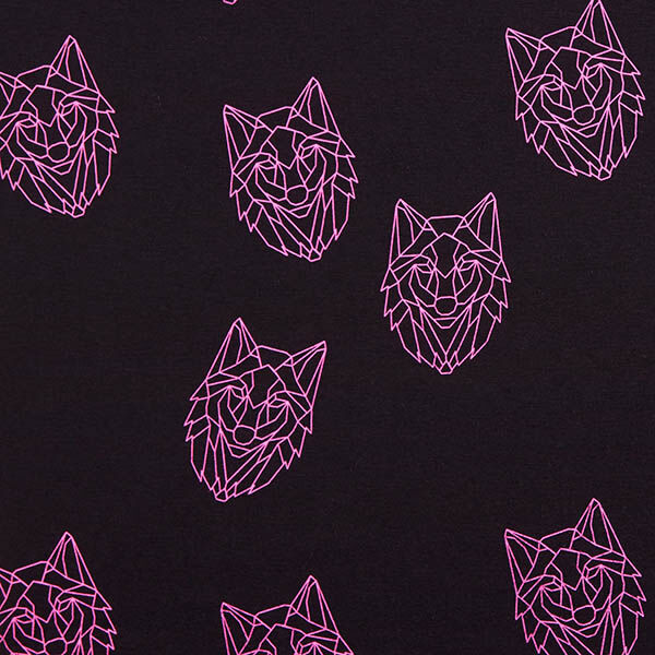Alpenfleece Origami-wolf – zwart/neon pink, image number 1