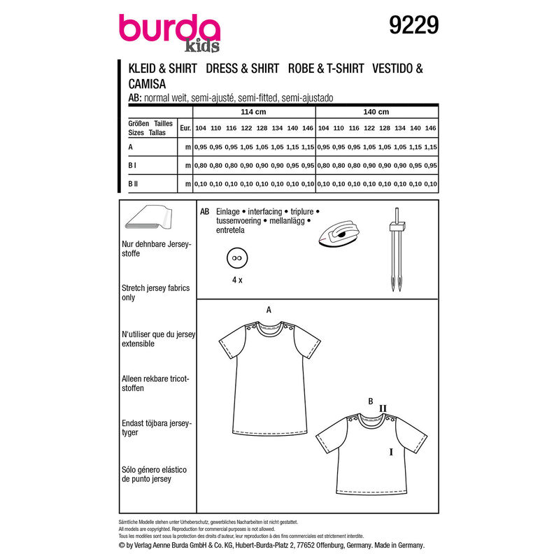 Jurk / Shirt | Burda 9229 | 104-146,  image number 7