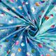 Foliejersey batik kleurrijke glinsterende vlekken – blauw,  thumbnail number 4