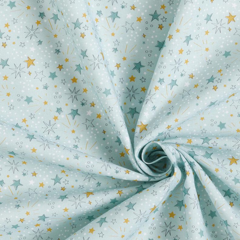 Katoenpopeline Sterrenhemel – babyblauw,  image number 3