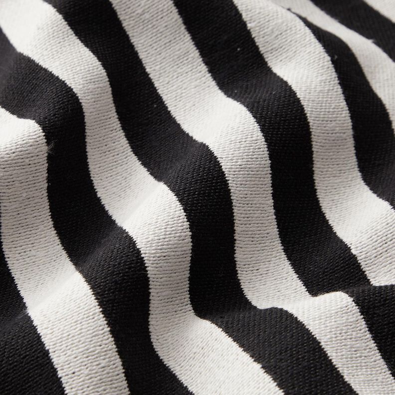 Decostof Jacquard brede strepen – ivoor/zwart,  image number 2