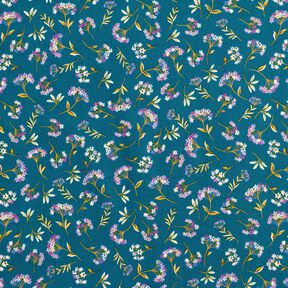 Katoenen stof Cretonne delicate bloemen – oceaanblauw,  Katoenen stof Cretonne delicate bloemen – oceaanblauw,