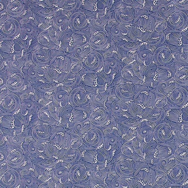 Gecoat katoen Golvenmotief – marineblauw,  image number 1