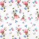 Zijde-viscose-satijn bloemen en bladeren – wit,  thumbnail number 1