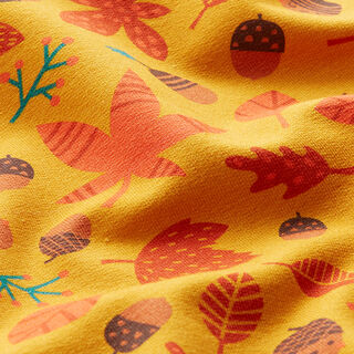 French Terry sommersweat Eikels Digitaal printen | PETIT CITRON – currygeel, 