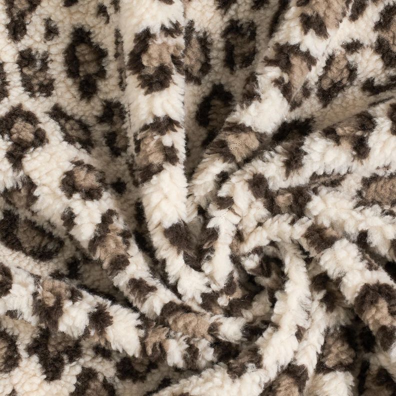 Teddy pluche Luipaardprint – lichtbeige/duingeel,  image number 3