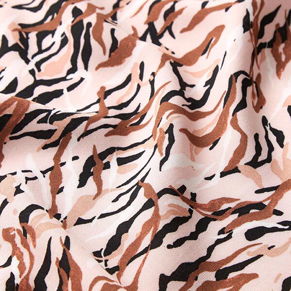 Viscose stof Strepen-camouflage – roze,  image number 2