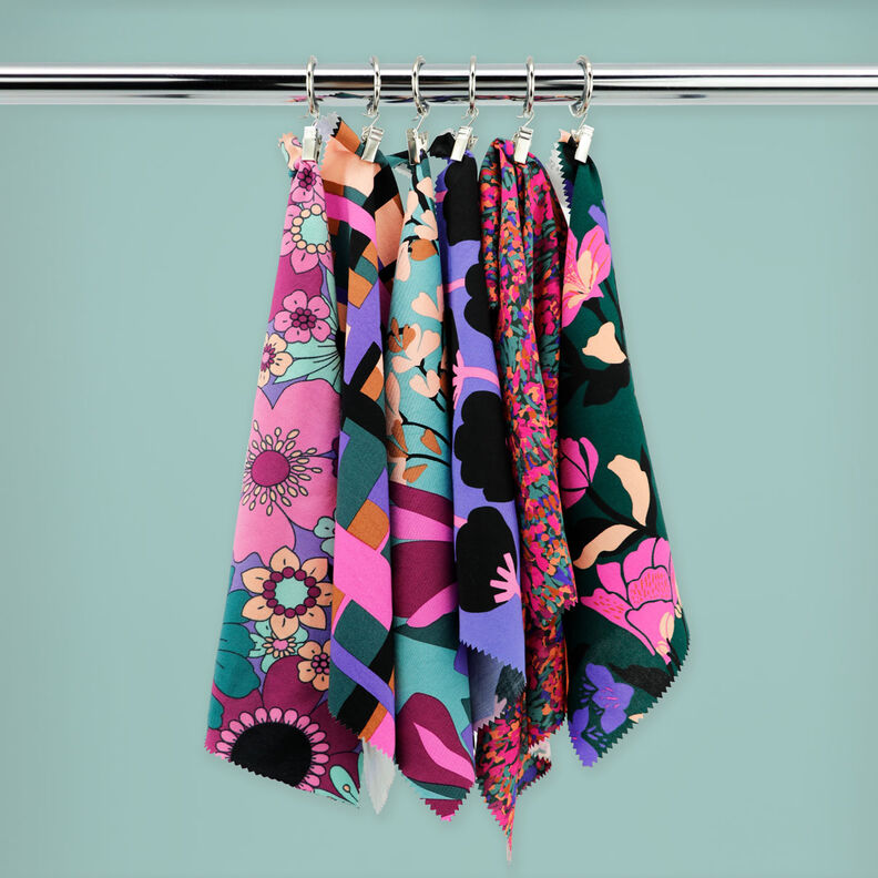 Viscosestof stretch Line Layers | Nerida Hansen – donkergroen/lila, image number 5