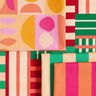 Decostof Half panama Blokstrepen – intens roze/oranje,  thumbnail number 5