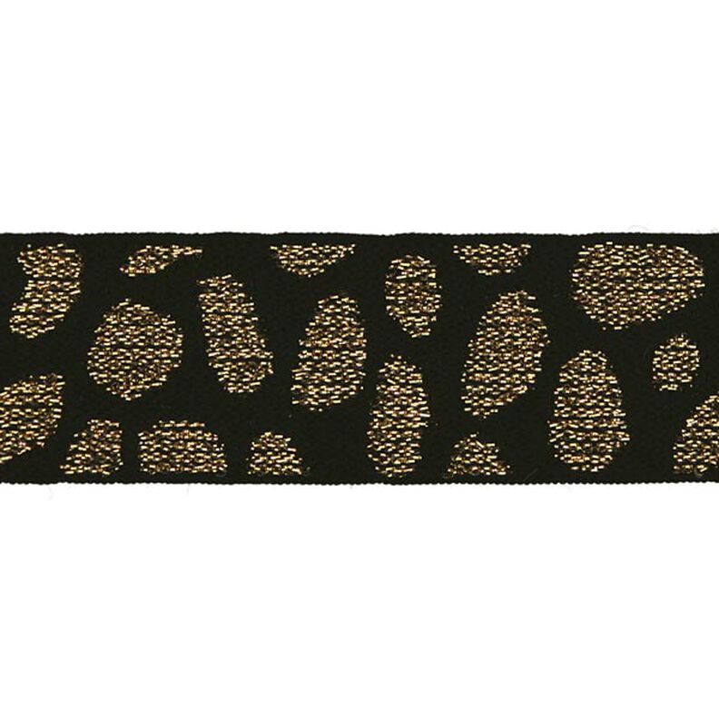 Elastische band [ Breedte: 25 mm ] – zwart/goud,  image number 1