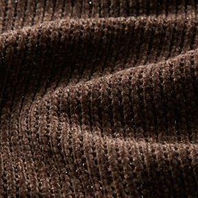 Glitter chenille – donkerbruin/zilver metallic, 