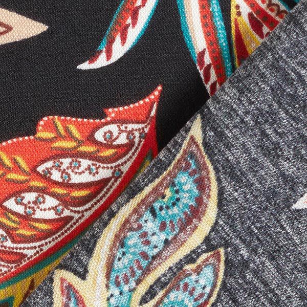 Jersey Decoratief bladpatroon – zwart, image number 4
