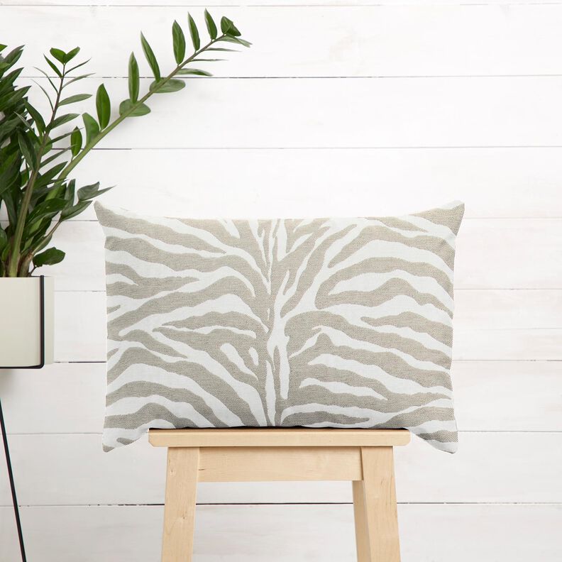 Bekledingsstof Jacquard Zebra – anemoon/natuur, image number 9