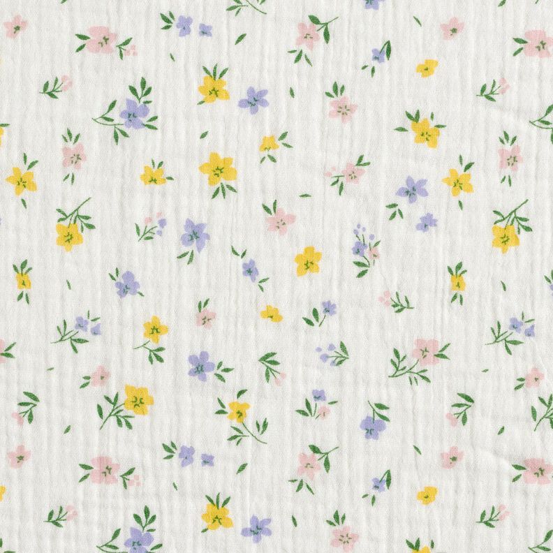 Mousseline/dubbel gehaakte stoffen Kleine bloempjes | Poppy Fabrics – ivoor,  image number 1