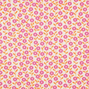 Katoenpopeline Zomerbloemen| Poppy Fabrics – roze/creme, 