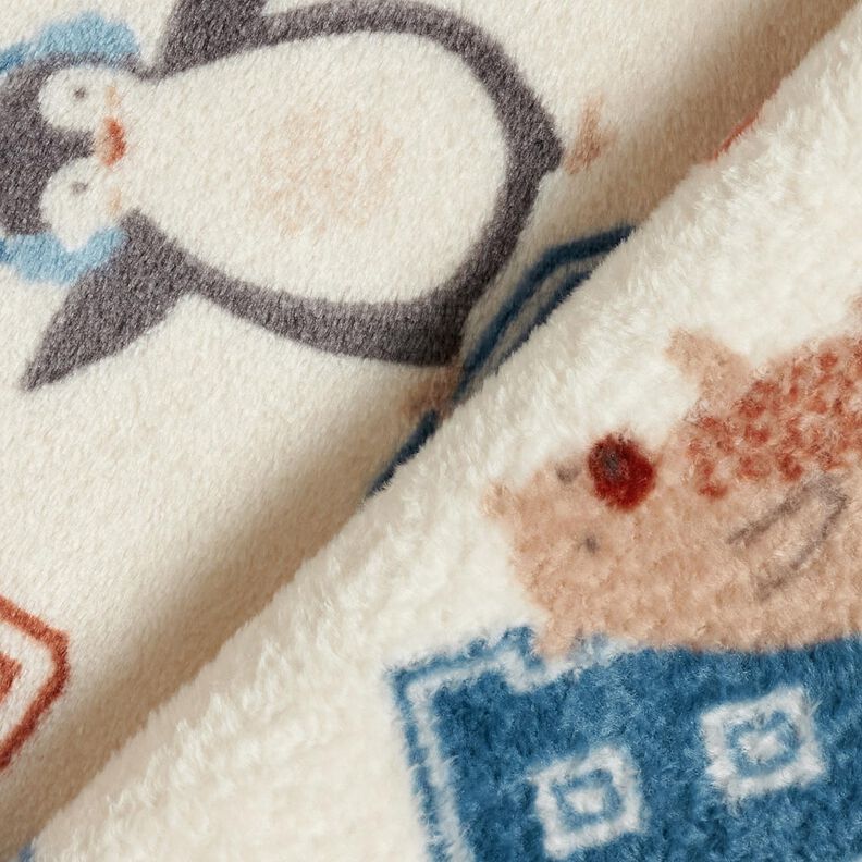 Gezellige fleece Collegejas – lichtbeige/blauw, image number 4