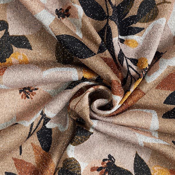 Fijngebreide bloemen met glitteraccenten – donkerbeige, image number 3