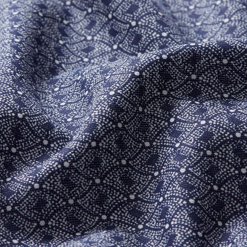 Katoenen stof abstracte diamanten – marineblauw,  image number 2