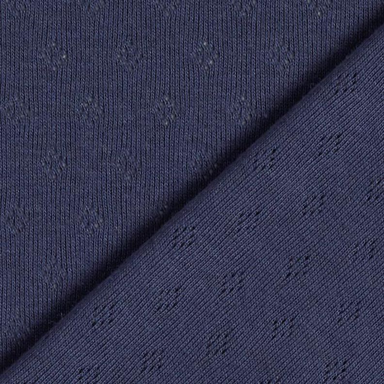 Fijngebreide jersey met gaatjesmotief – marineblauw,  image number 6