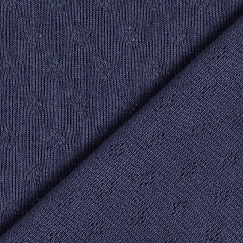 Fijngebreide jersey met gaatjesmotief – marineblauw,  image number 6