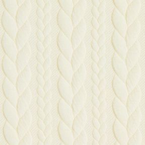 Jerseyjacquard cloqué kabelsteekpatroon – wit, 