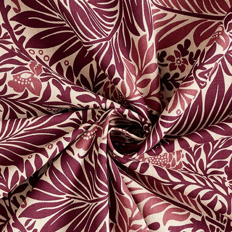 Decostof Half panama Bloemen en ranken – natuur/roodbruin,  image number 3