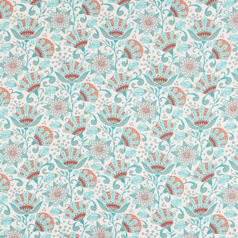 Viscose Voile Ibiza bloemen – lichtbeige, image number 1