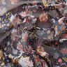 Crêpe chiffon met glanzende strepen retrobloemen – zwart,  thumbnail number 2