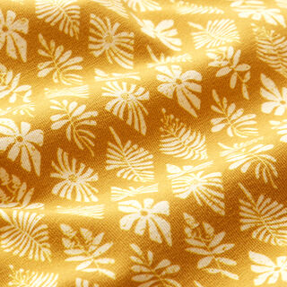 GOTS Katoenjersey Quatrefoil | Tula – mosterd/ecru, 