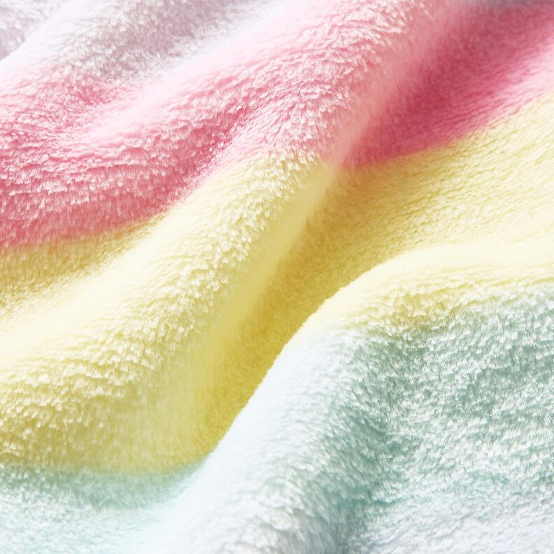 Gezellige fleece Pastel regenboogstrepen – lichtgeel/roze,  image number 5