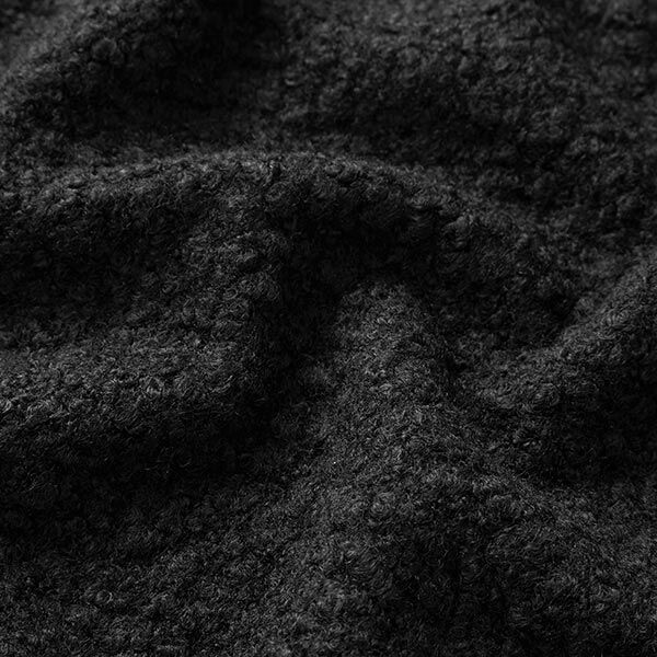 Gewalkte tricot bouclé – zwart,  image number 2
