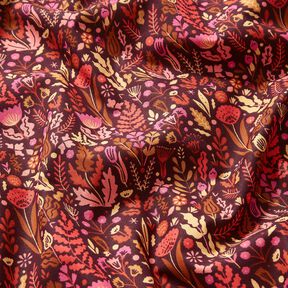 Katoenen stof Cretonne Wilde bloemen – merlot/purper, 