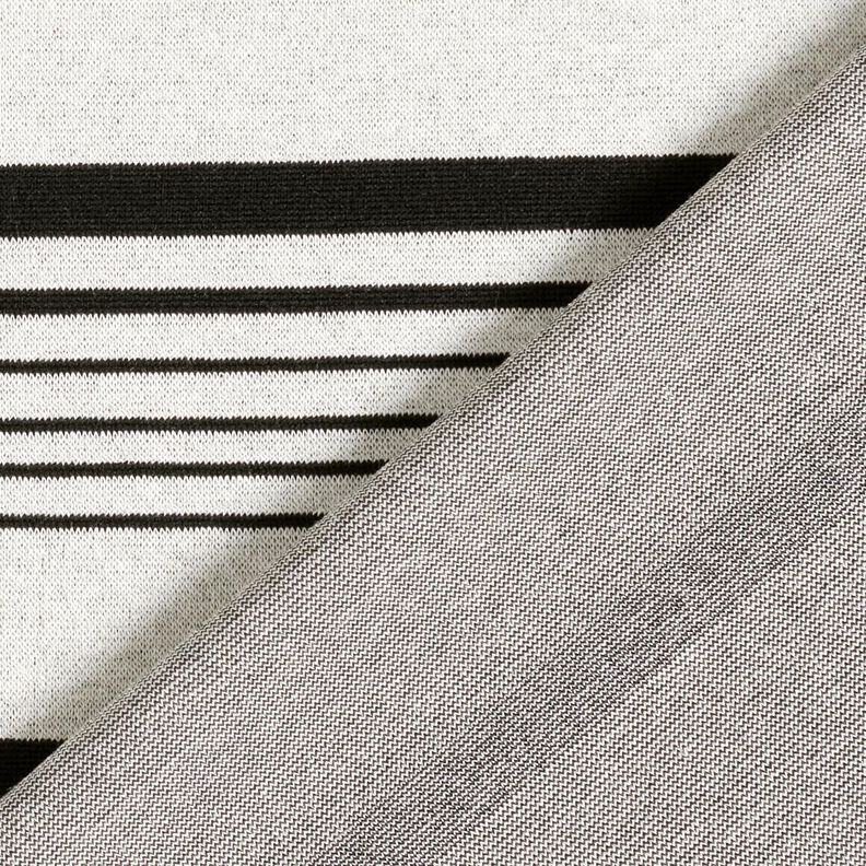 Gebreide jacquard onregelmatige strepen – ecru/zwart, image number 5