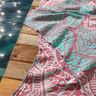 Strandkleding hamamdoek jacquard ornamenten – pepermunt/purper,  thumbnail number 5
