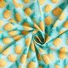 Katoenen stof Popeline ananas – aquablauw/geel,  thumbnail number 3
