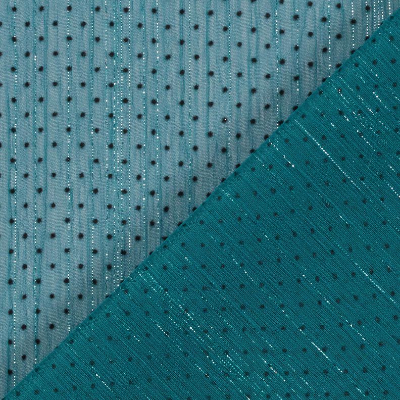 Chiffon glitterstrepen en stippen – petroleum,  image number 4