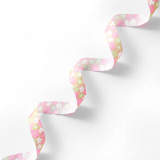 Satijnband Bloemen – pink/roze, 