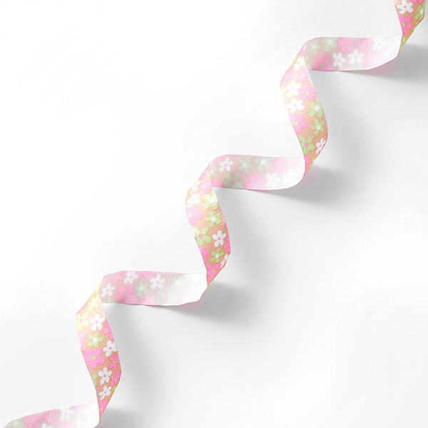 Satijnband Bloemen – pink/roze,  image number 1