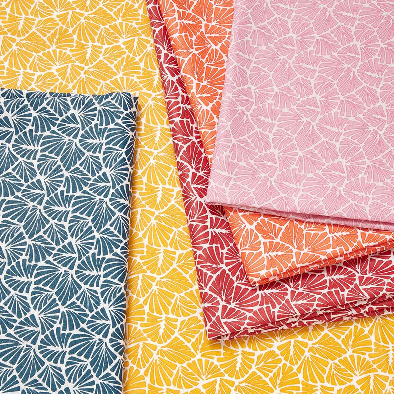 Gecoate katoen abstracte minibladeren – roze/wit,  image number 6