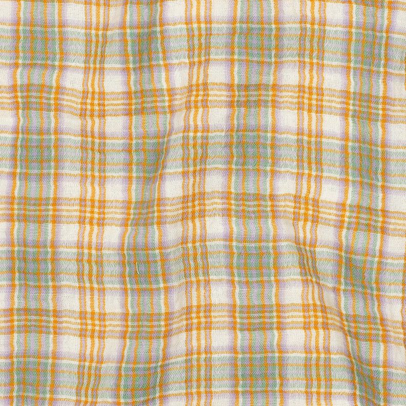 Mousseline/dubbel gehaakte stoffen Ruit| Poppy Fabrics – currygeel/salie,  image number 2