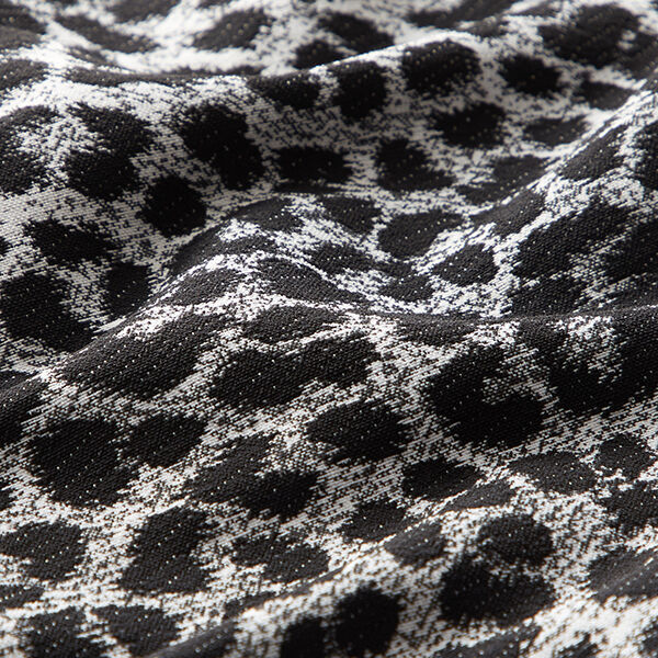 Strechjaquard luipaardpatroon – grijs/zwart, image number 2