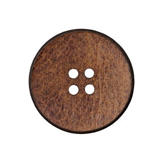 Leren knoop 4-gats Recycling – bruin, 