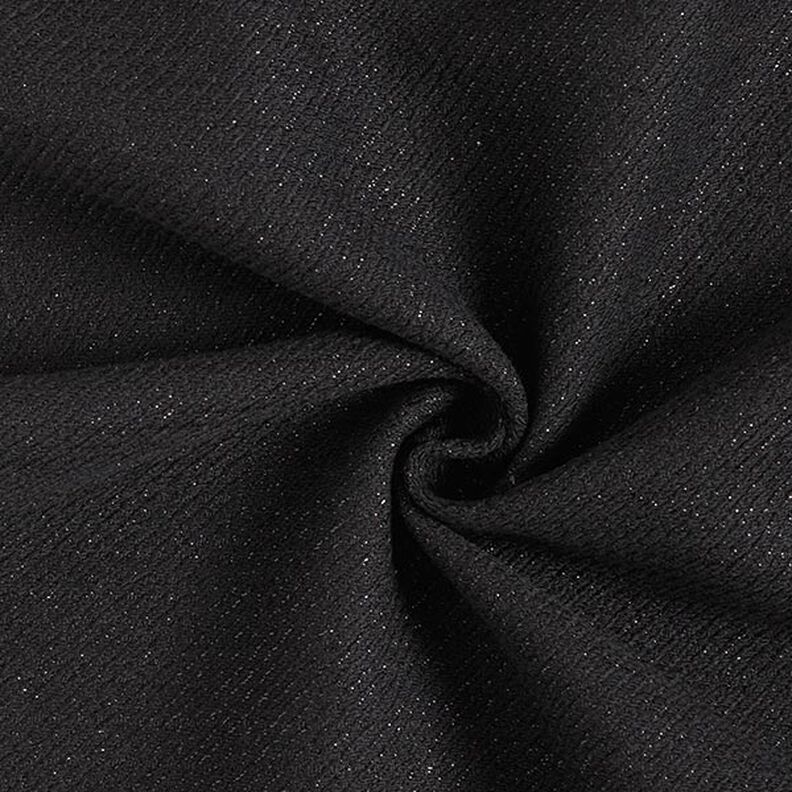 Kostuumstof glitter diagonale structuur – zwart,  image number 1