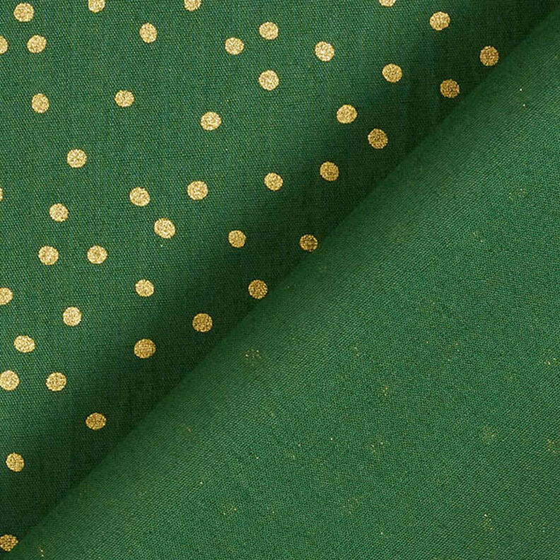 Katoenen stof Popeline fijne stippen – groen/goud,  image number 4