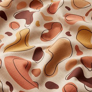 Decostof jacquard retro vormen gerecycled – donkerbruin/natuur, 