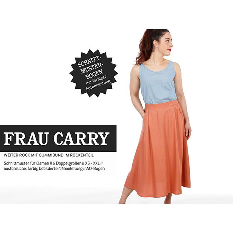 FRAU CARRY - wijde rok met elastische tailleband aan de achterkant, Studio Schnittreif | XS - XXL,  image number 1